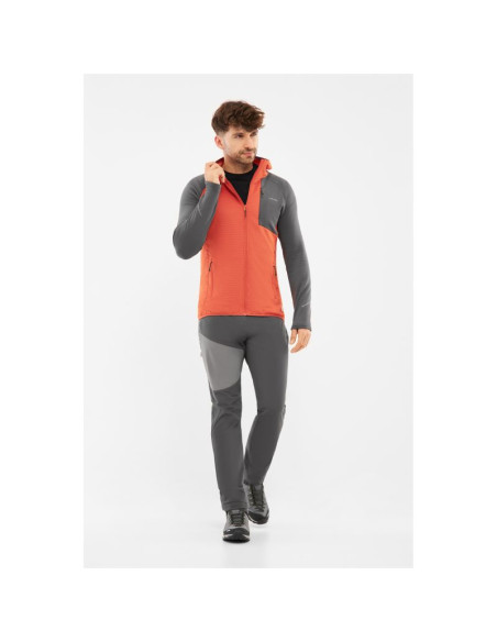 Bluza męska viking birger man rozpinana z kapturem pomarańczowo szara