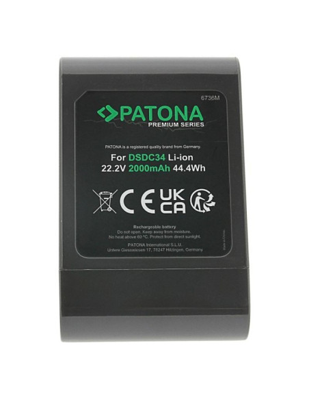 Patona premium akumulator dyson dc44 dc34, 2000mah, 22.2v, li-ion