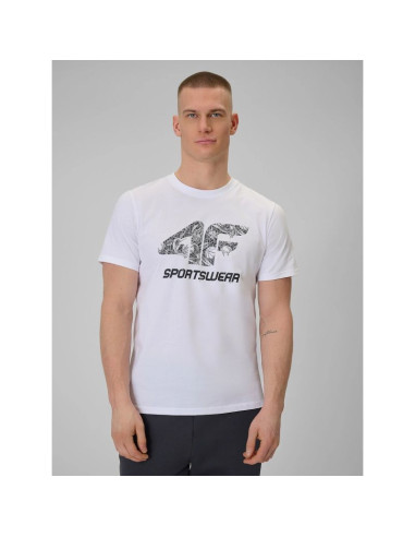 T-shirt regular z nadrukiem męski 4f 4fraw25ttshm3611-10s