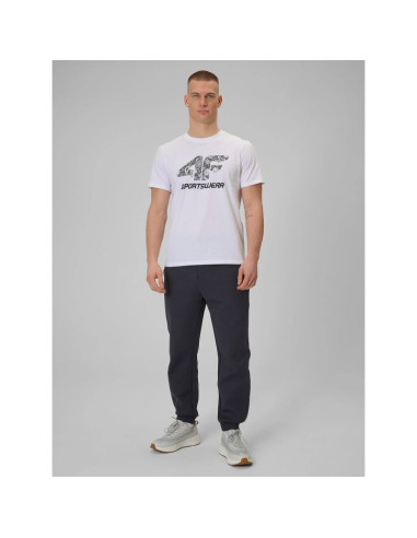 T-shirt regular z nadrukiem męski 4f 4fraw25ttshm3611-10s