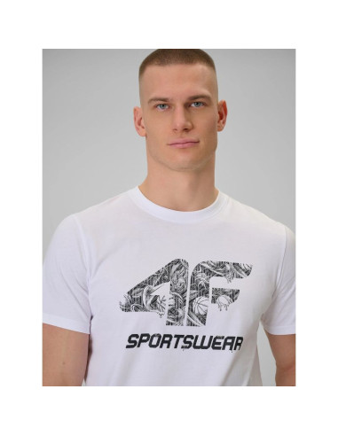 T-shirt regular z nadrukiem męski 4f 4fraw25ttshm3611-10s