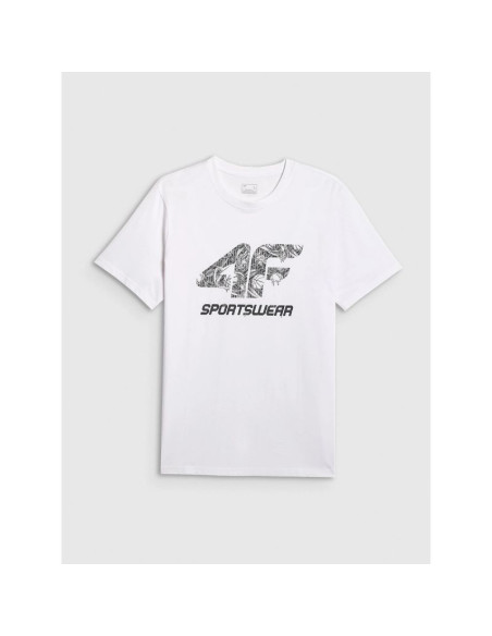 T-shirt regular z nadrukiem męski 4f 4fraw25ttshm3611-10s