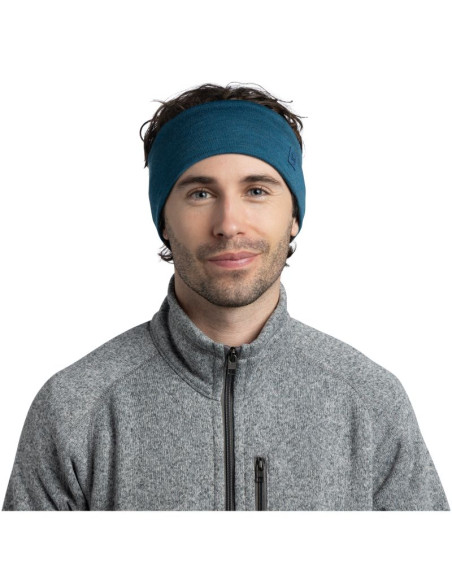 Opaska buff merino wide headband solid ocean