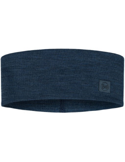 Opaska buff merino wide headband solid night blue