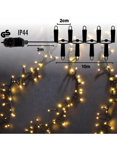 Lampki snake lights z efektem wodospadu 10 m zew 710 led ciepły biały