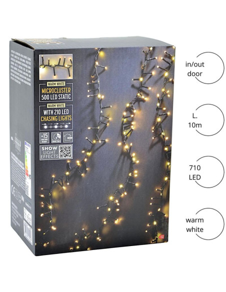 Lampki snake lights z efektem wodospadu 10 m zew 710 led ciepły biały
