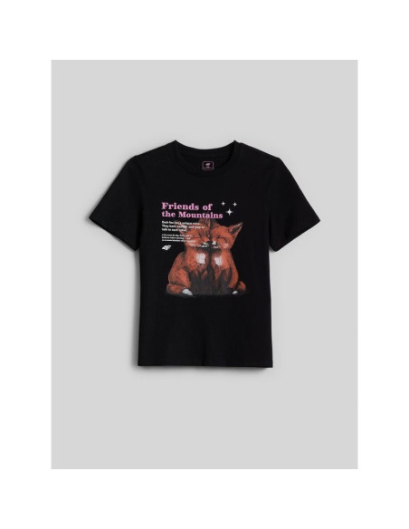 T-shirt regular z nadrukiem dziewczęcy 4f 4fjkaw26ttshf4429-20s