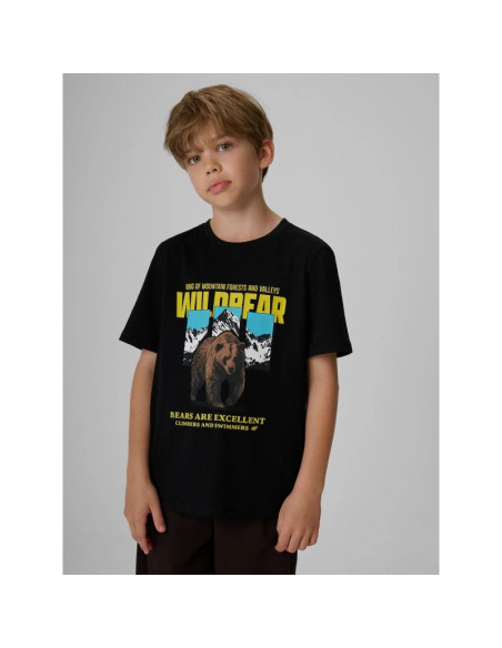 T-shirt regular z nadrukiem chłopięcy 4f 4fjkaw26ttshm4456-20s