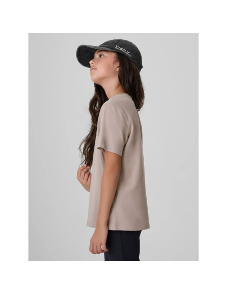 T-shirt regular z nadrukiem dziewczęcy 4f 4fjkaw26ttshf4424-83s