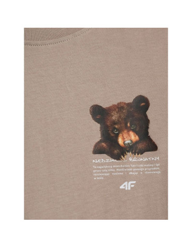T-shirt regular z nadrukiem dziewczęcy 4f 4fjkaw26ttshf4424-83s