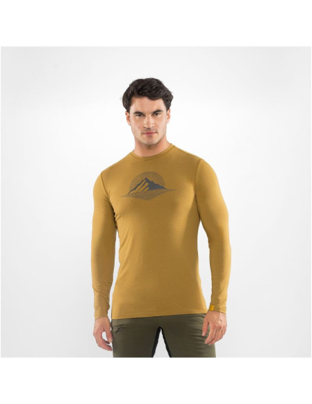 Longsleeve męski viking escalante man bamboo jasno brązowy