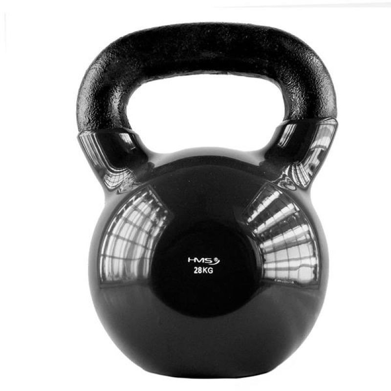 Kettlebell żeliwny pokryty winylem hms black knv28