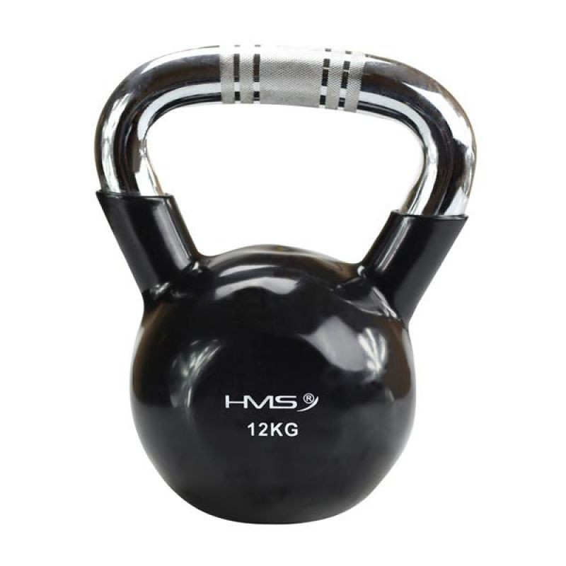 Kettlebell żeliwny uchwyt chrom radełkowany hms ktc20