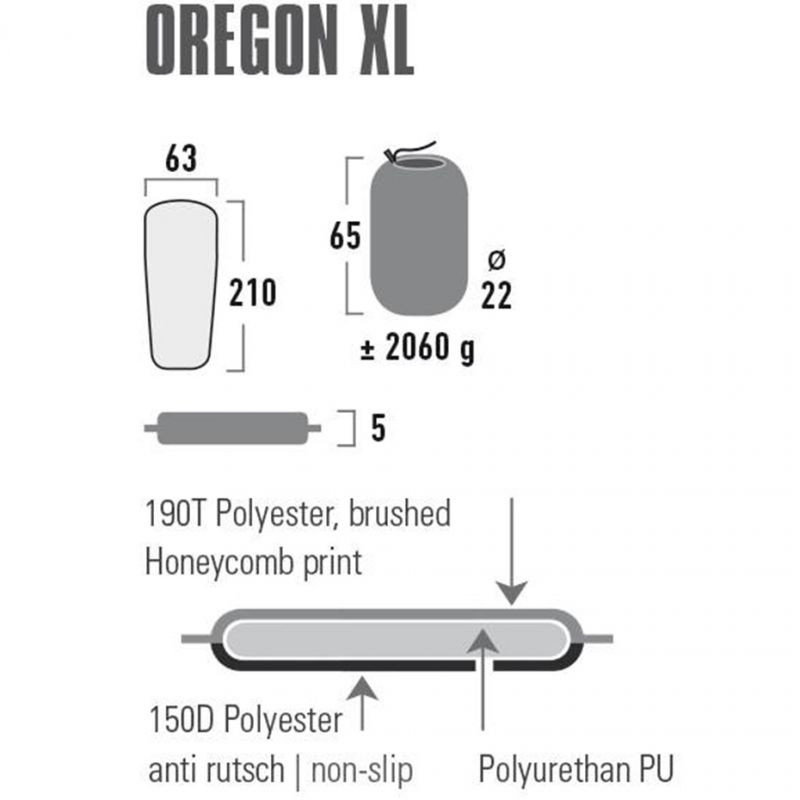 Mata samopompująca high peak oregon xl 210x63x5 41126