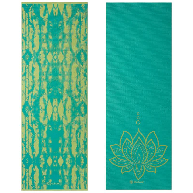 Mata do jogi dwustronna gaiam turquoise lotus 6 mm 62344