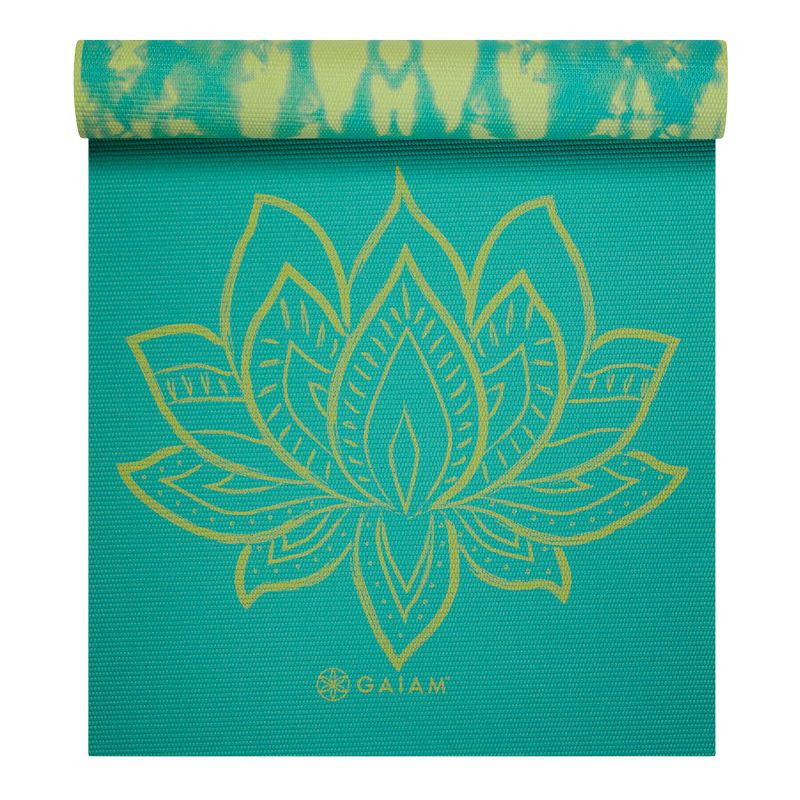 Mata do jogi dwustronna gaiam turquoise lotus 6 mm 62344