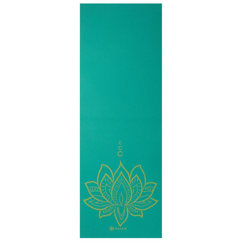 Mata do jogi dwustronna gaiam turquoise lotus 6 mm 62344