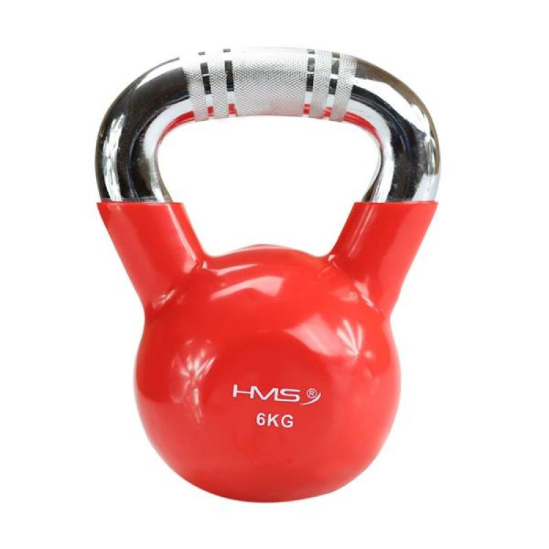 Kettlebell żeliwny uchwyt chrom radełkowany hms ktc10