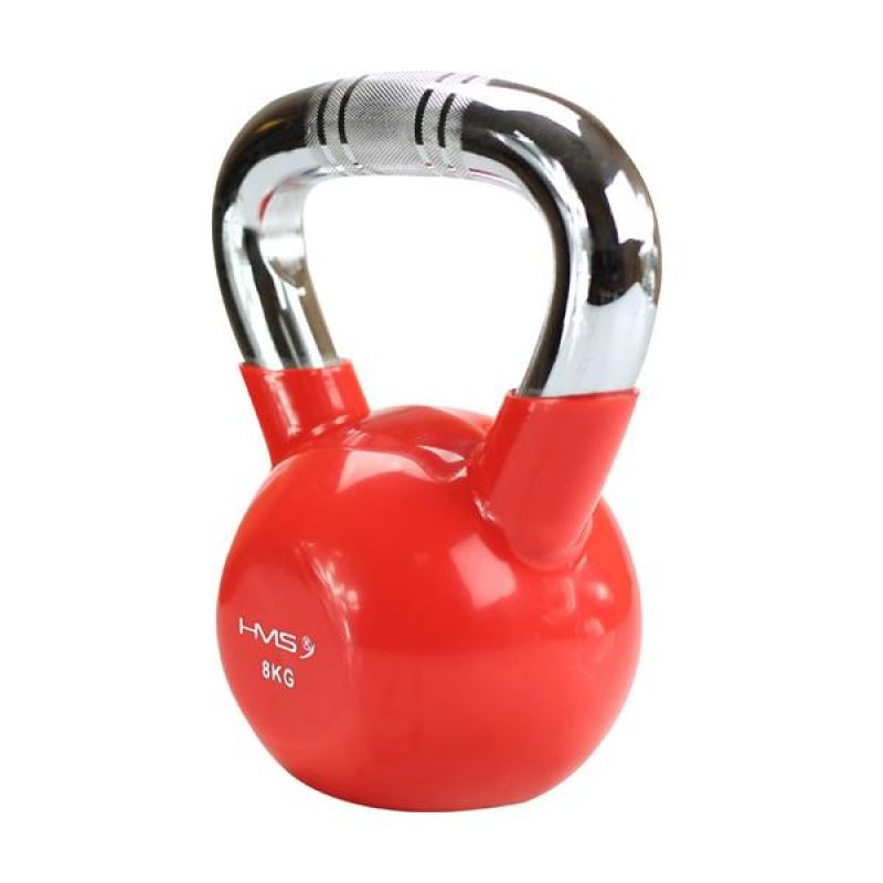 Kettlebell żeliwny uchwyt chrom radełkowany hms ktc10