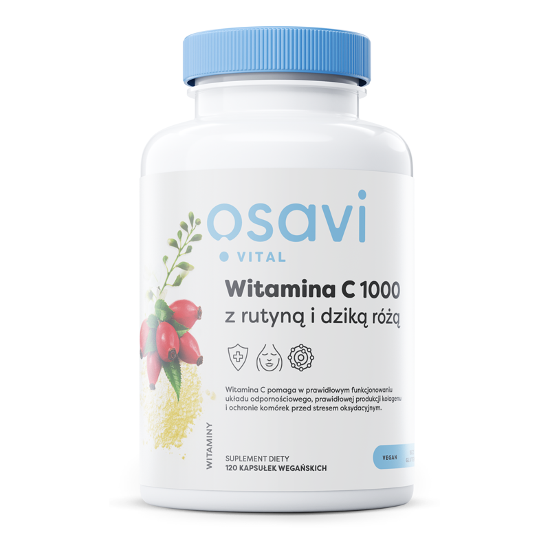 OSAVI Witamina C 500 mg z rutyną i dziką różą (120 kaps.)