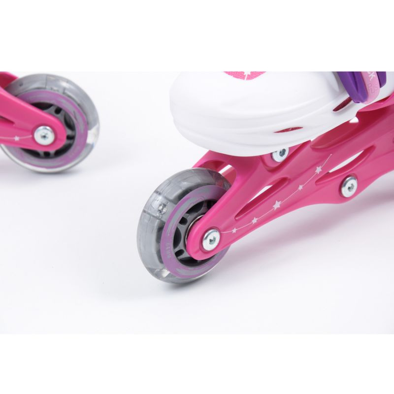 Zestaw smj sport combo pink led: 2w1 wrotko-rolki