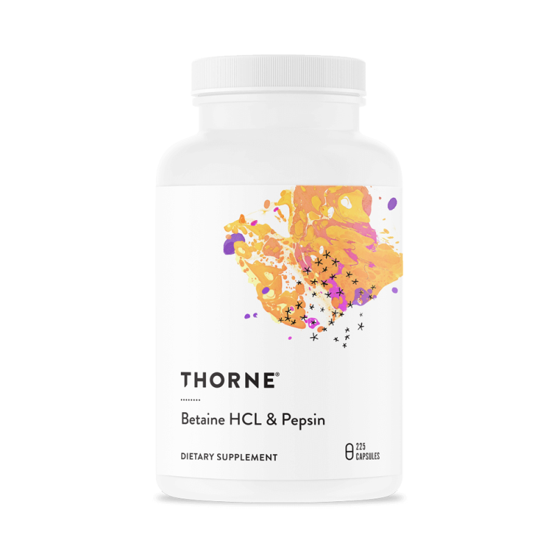 THORNE RESEARCH Betaine HCL & Pepsin - Betaina HCL & Pepsyna (225 kaps.)