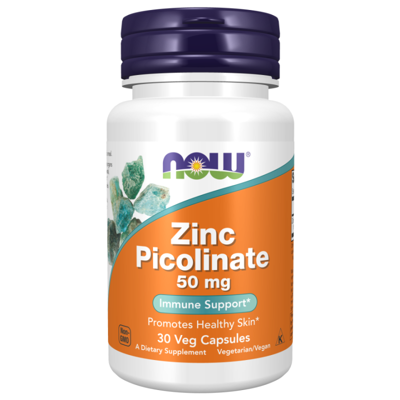 NOW FOODS Zinc Picolinate - Pikolinian Cynku 50 mg (30 kaps.)