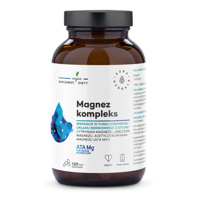 AURA HERBALS Magnez Kompleks ATA Mg (120 kaps.)