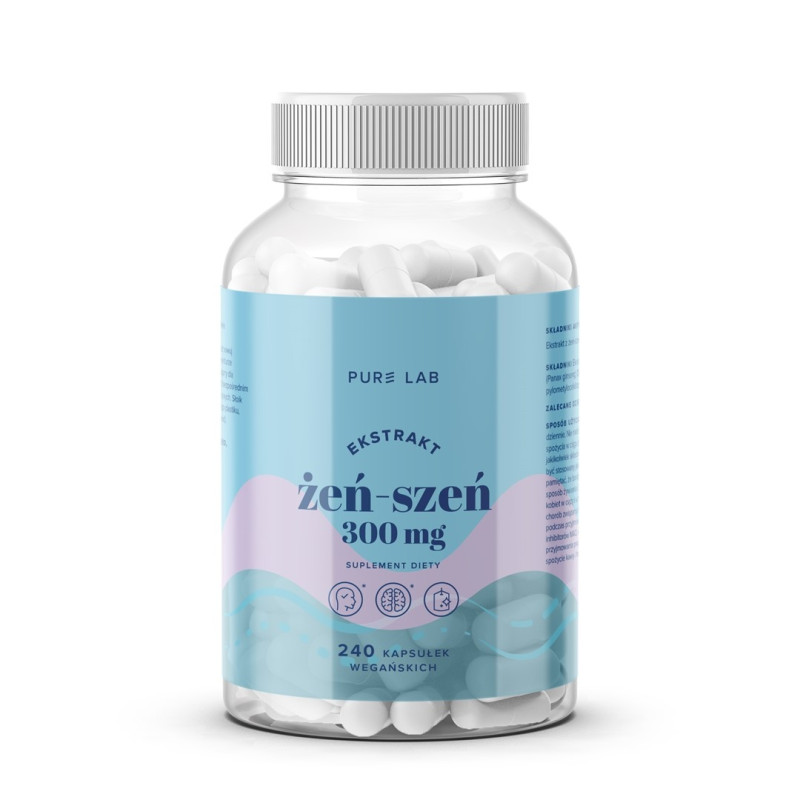 PURE LAB Ekstrakt z żeń-szenia 300 mg (240 kaps.)