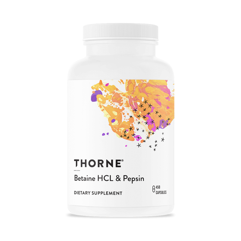 Thorne Research Betaine Hcl & Pepsin - Betaina Hcl & Pepsyna (450 Kaps.)