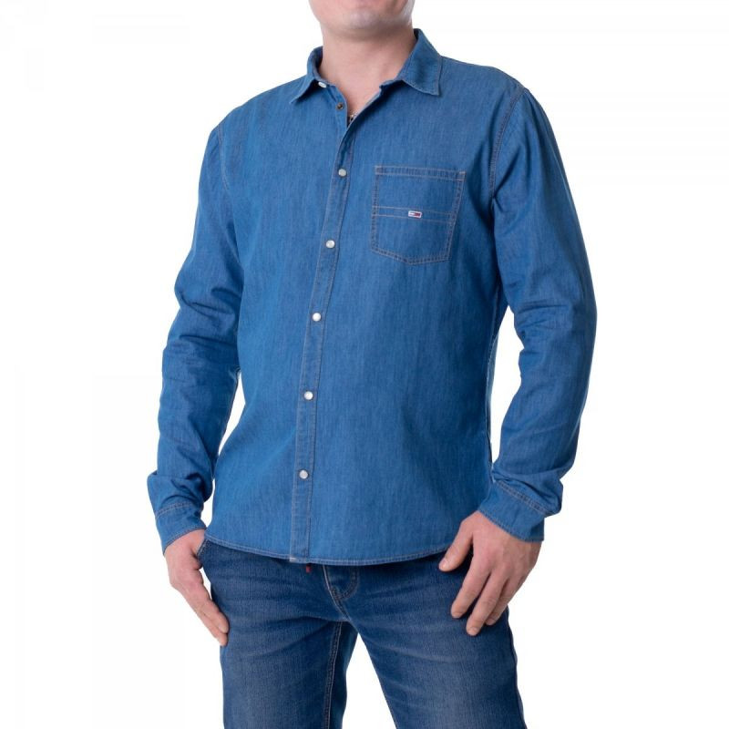 Koszula tommy jeans tjm cotton denim shirt mid indigo m