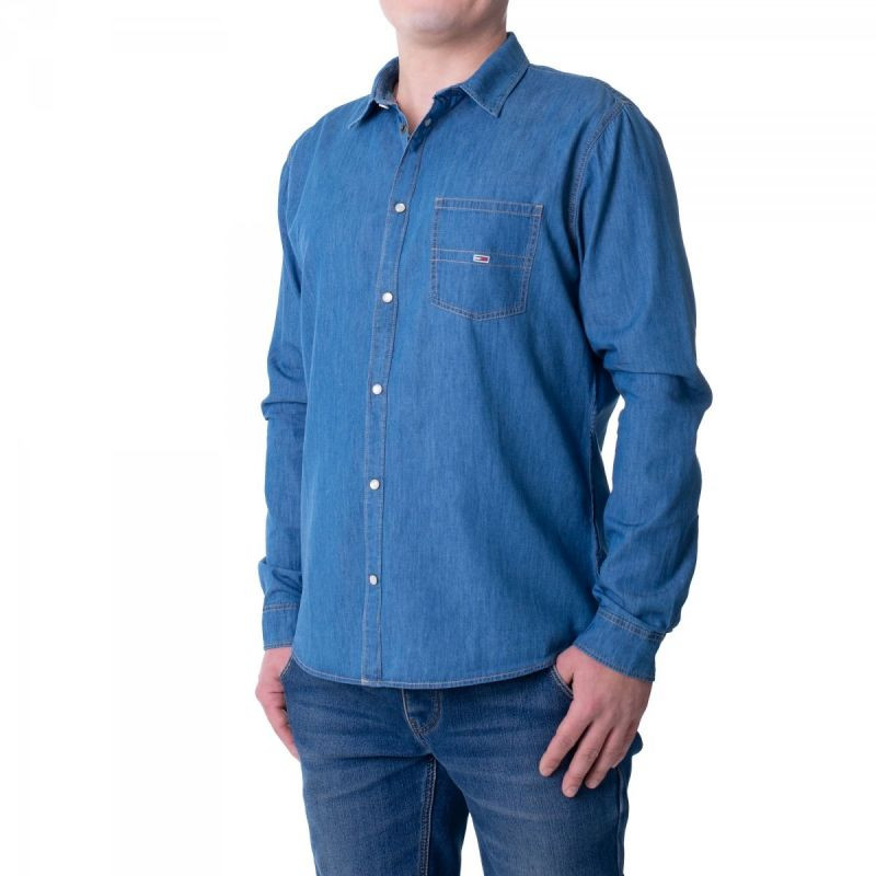 Koszula tommy jeans tjm cotton denim shirt mid indigo m