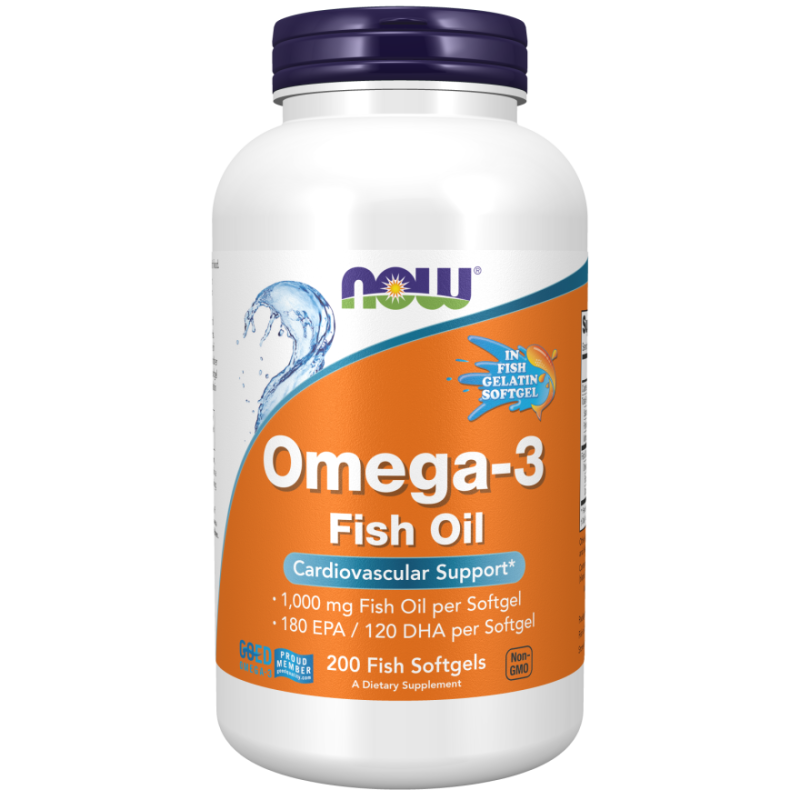 Now Foods Omega-3 Molecularly Distilled (Fish Softgels) (200 Kaps.)