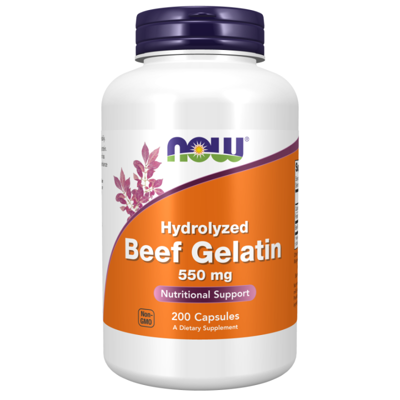 Now Foods Beef Gelatin - Żelatyna Wołowa 550 Mg (200 Kaps.)