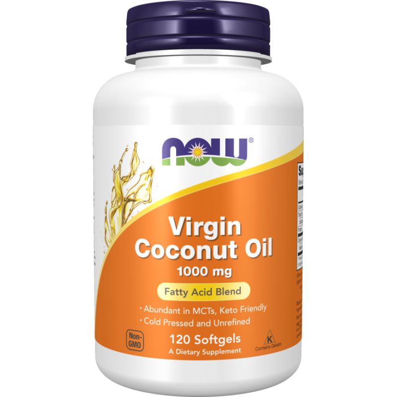 Now Foods Virgin Coconut Oil - Olej Kokosowy 1000 Mg (120 Kaps.)