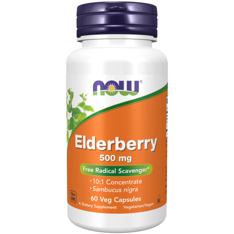 Now Foods Elderberry 500 Mg Bez Czarny (60 Kaps.)