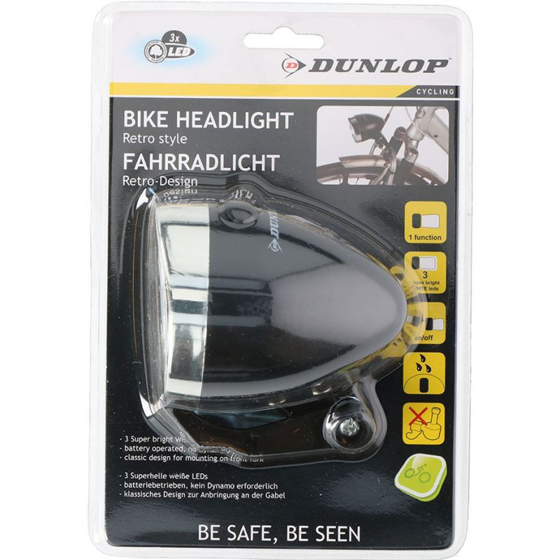 Lampka rowerowa dunlop headlight white 3led ab 16809