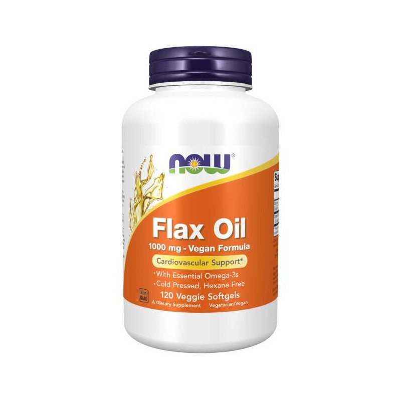 Now Foods Flax Oil Vegan Formula - Olej Z Nasion Lnu 1000 Mg (120 Kaps.)