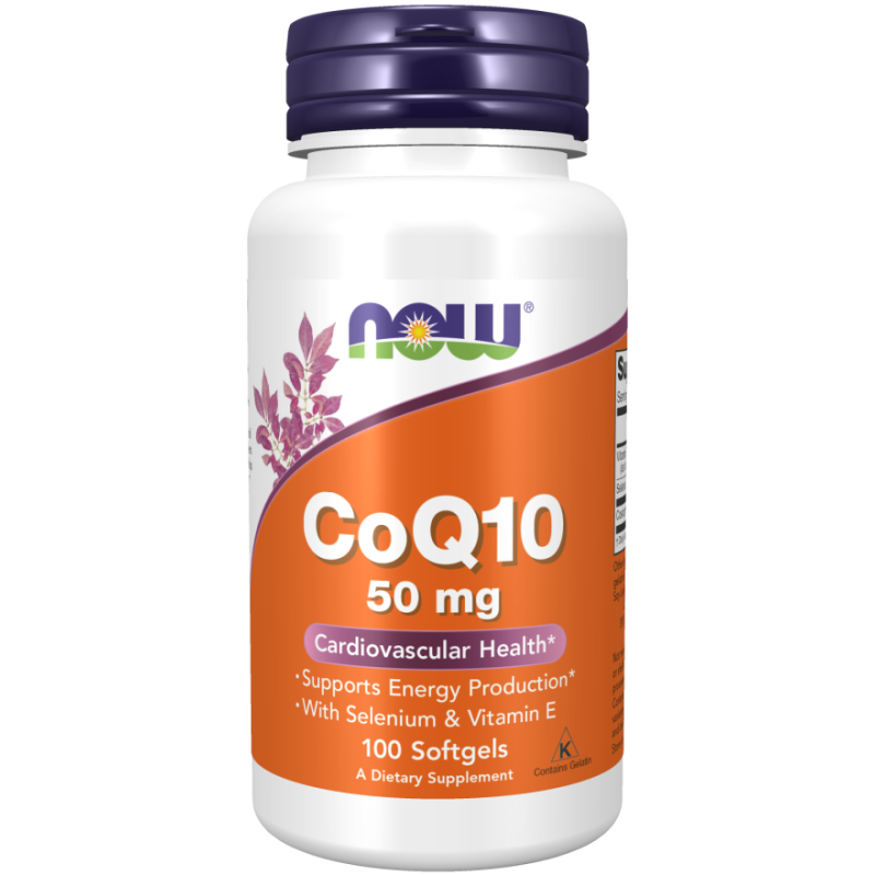 Now Foods Coq10 50 Mg - Koenzym Q10 50 Mg Z Witaminą E + Selen (100 Kaps.)