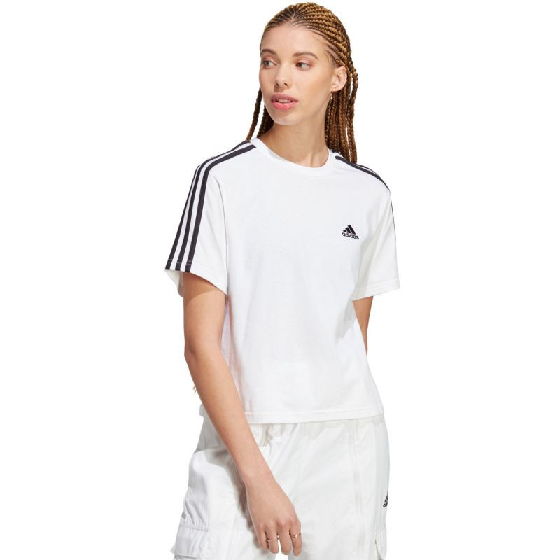 Koszulka adidas essentials 3-stripes single jersey crop top w