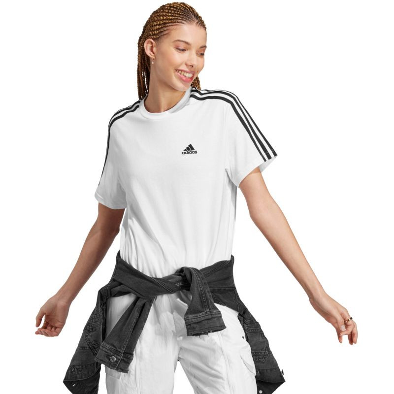 Koszulka adidas essentials 3-stripes single jersey crop top w