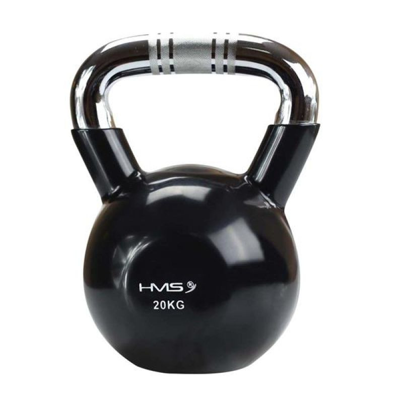 Kettlebell żeliwny uchwyt chrom radełkowany hms ktc12