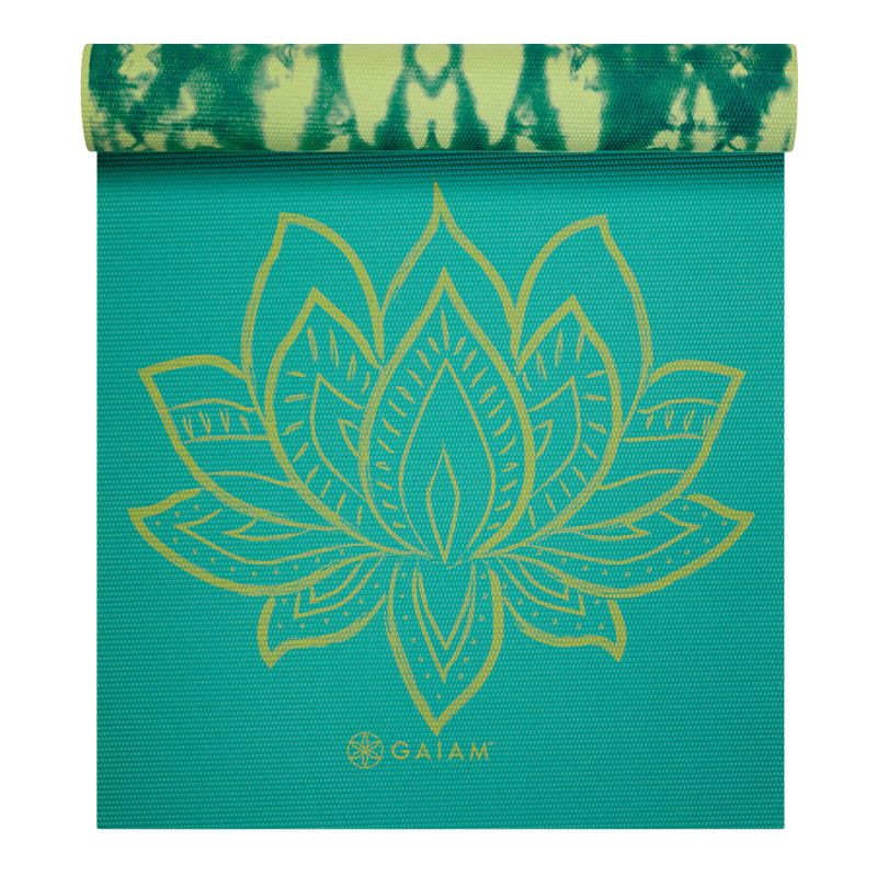 Mata do jogi dwustronna gaiam turquoise lotus 6 mm 62344