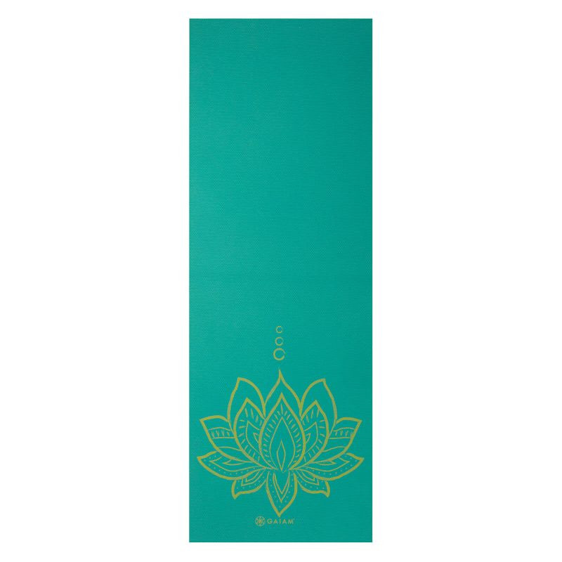 Mata do jogi dwustronna gaiam turquoise lotus 6 mm 62344