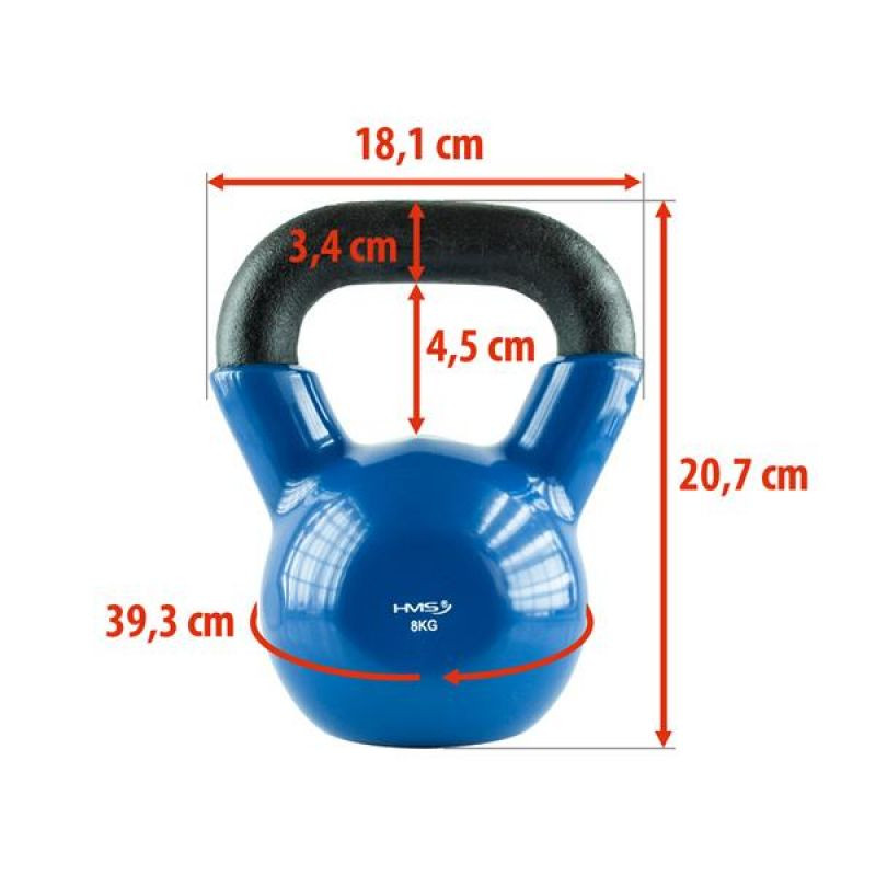 Kettlebell żeliwny pokryty winylem hms knv08