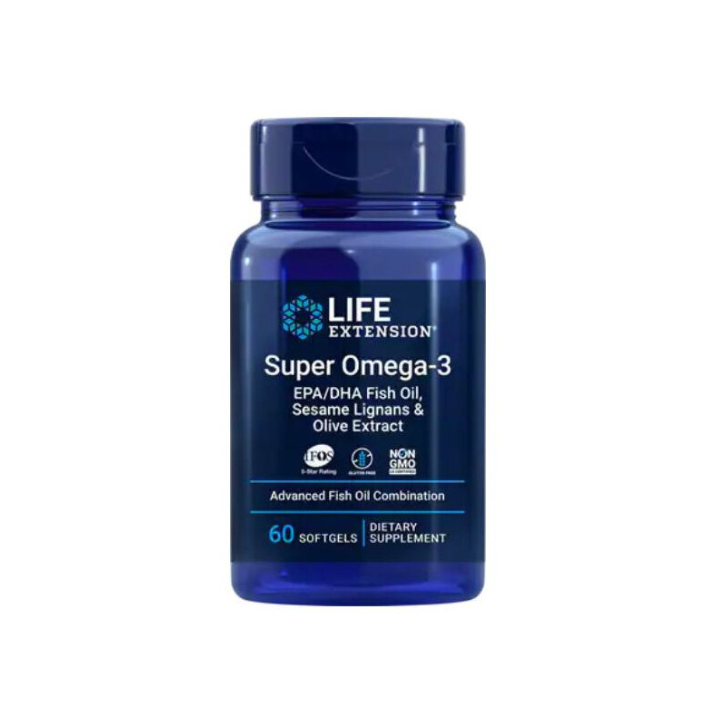 Life Extension Super Omega-3 Epa/Dha Z Lignanami Sezamowymi I Ekstraktem Z Oliwek (60 Kaps.)