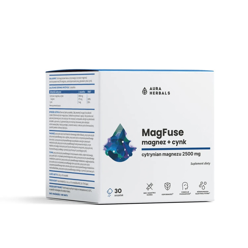 Aura Herbals Magfuse: Magnez + Cynk (30 Szt.)