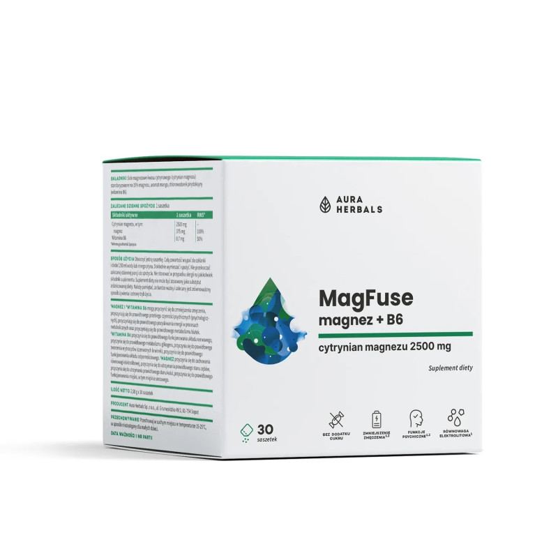 Aura Herbals Magfuse: Magnez + B6 (30 Szt.)