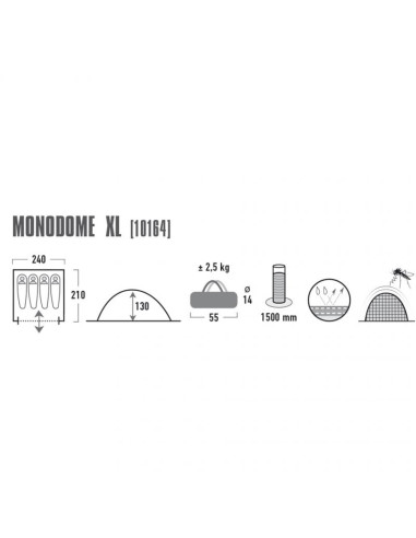 Namiot high peak monodome 4 niebiesko szary 10164