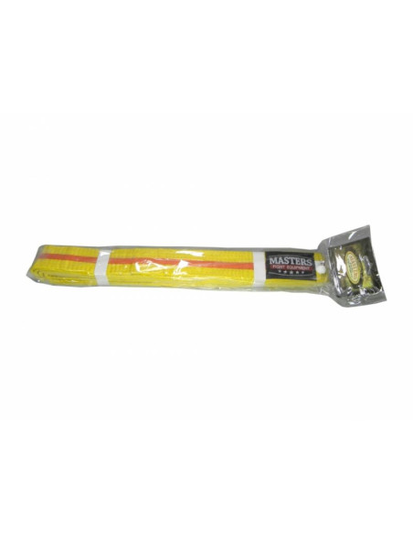 Pas do kimona masters żółty z pomarańczową lamówką